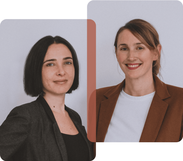 Portraits des 2 fondatrices du cabinet Esmée Avocats